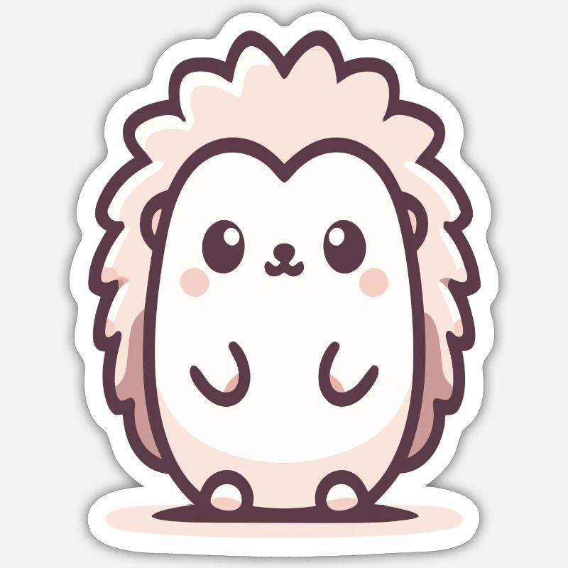 Hérisson - Sticker taille S (10 x 10 cm) - blanc mat