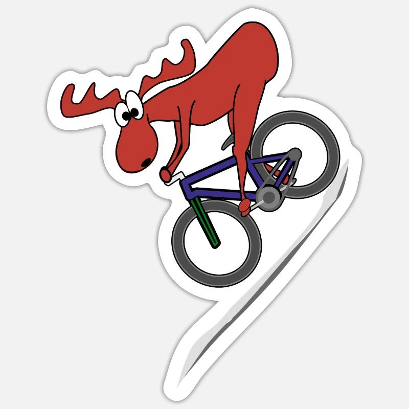 Moose MTB Downhill - Sticker size S (10 x 10 cm) - white matte