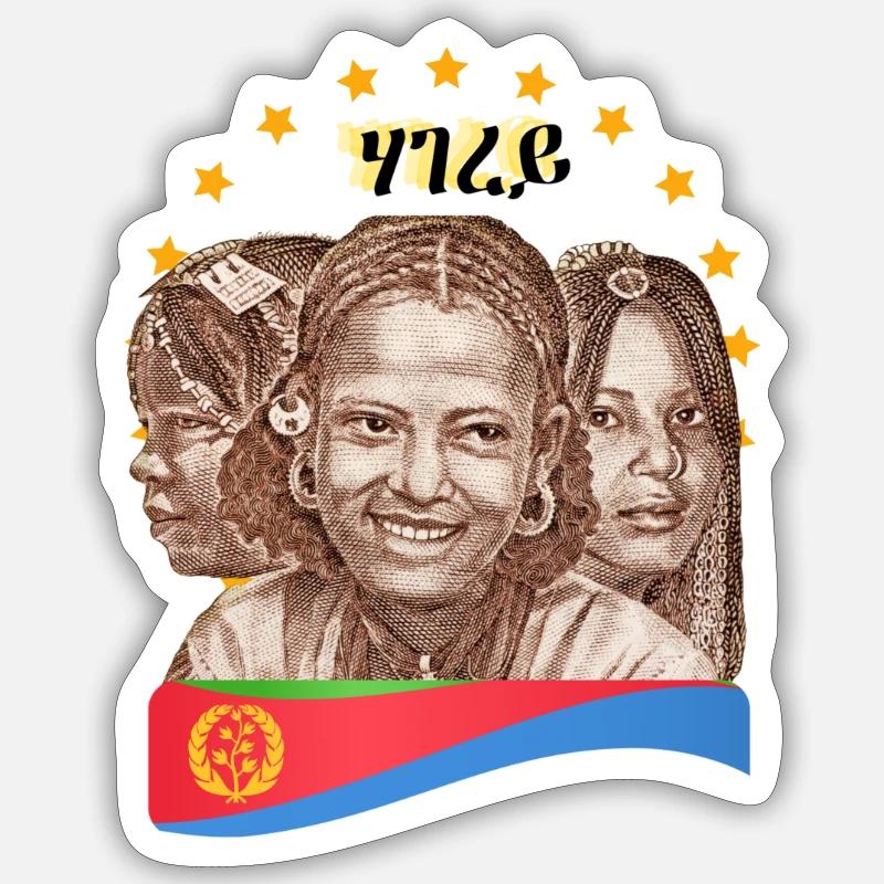 ሃገረይኤርትራ - Sticker Größe S (10 x 10 cm) - Mattweiß