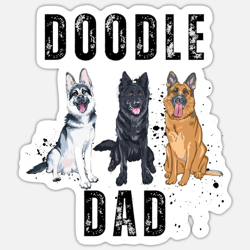 Doodle Dad - Sticker taille S (10 x 10 cm) - blanc mat