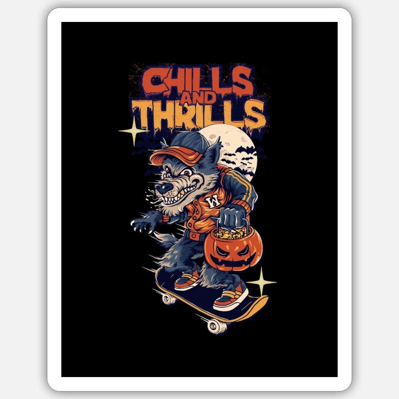 Halloween - Sticker taille S (10 x 10 cm) - blanc mat