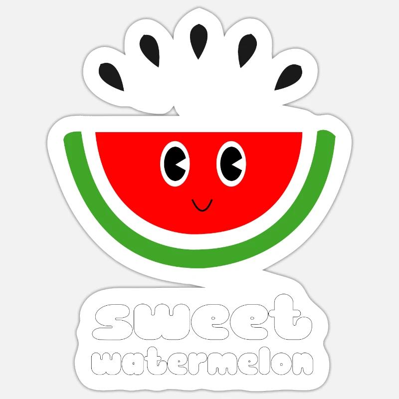 Pastèque sucrée - Sticker taille S (10 x 10 cm) - blanc mat