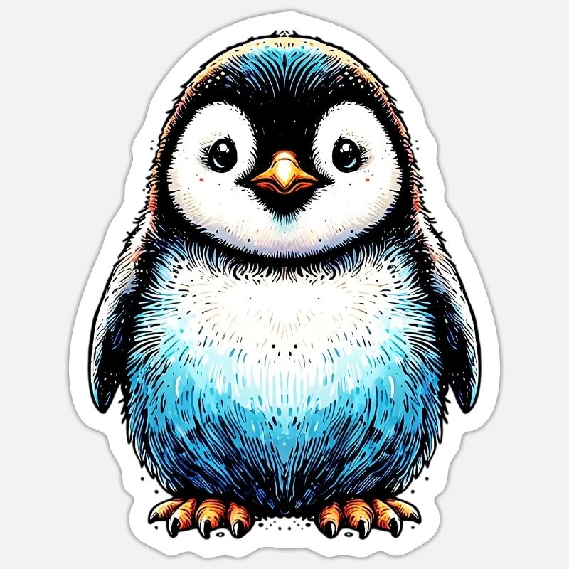Pinguin - Sticker Größe S (10 x 10 cm) - Mattweiß