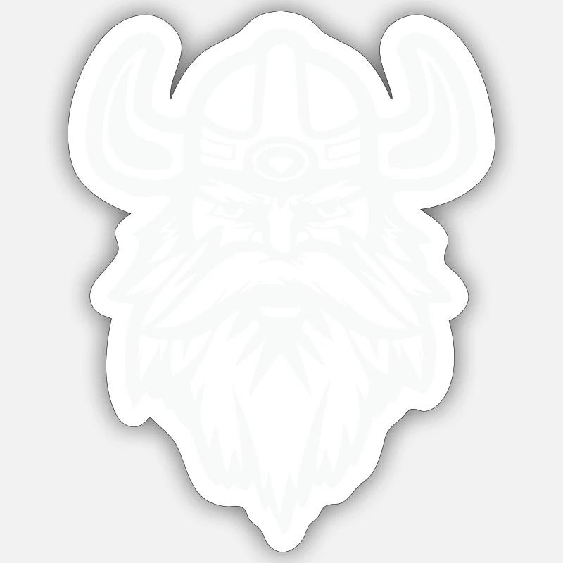 Wikinger - Sticker Größe S (10 x 10 cm) - Mattweiß
