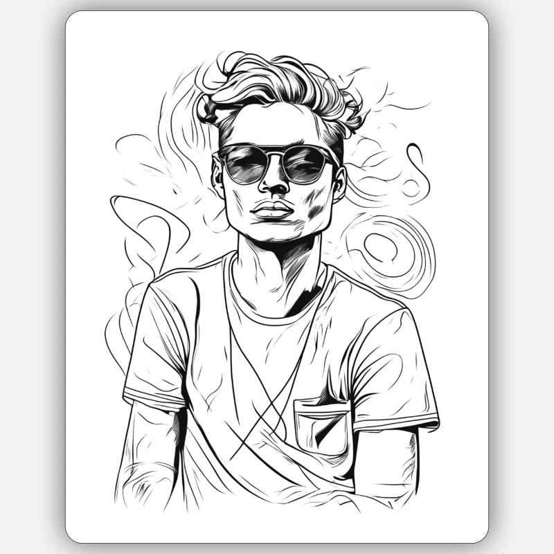 Cool Boy - Sticker size S (10 x 10 cm) - white matte