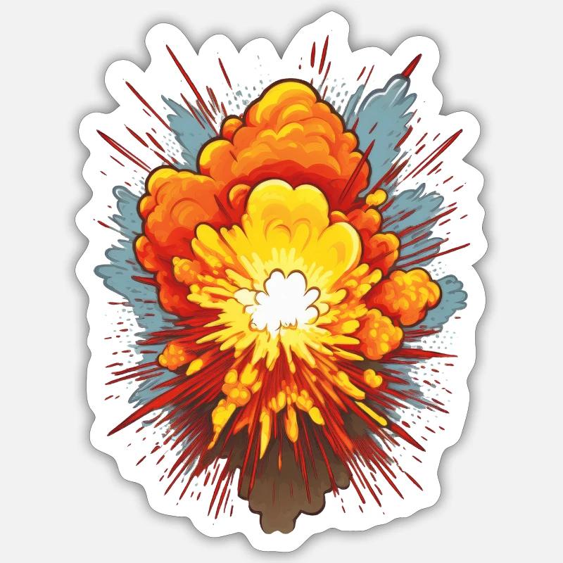 Explosion - Sticker size S (10 x 10 cm) - white matte
