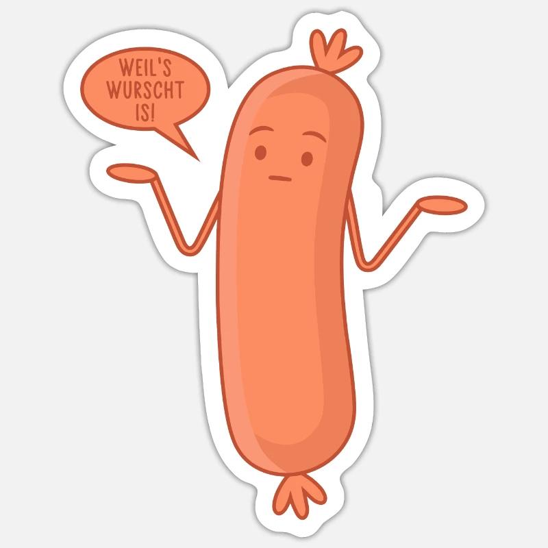 Wurst Bockwurscht Egal Bockwurst Weil's wurscht is Sticker Größe S (10 x 10 cm)