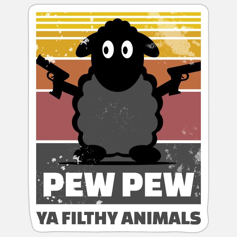 funny sheep - Sticker size S (10 x 10 cm) - white matte