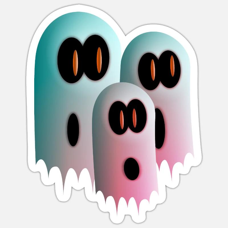 Ghosts - Sticker size S (10 x 10 cm) - white matte