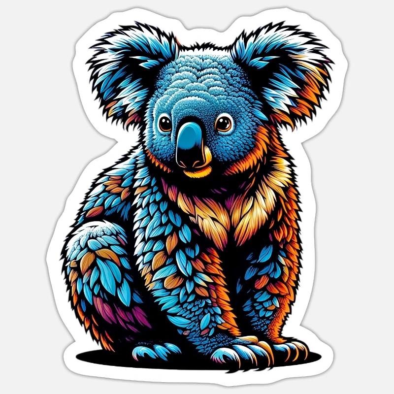 Koala - Sticker taille S (10 x 10 cm) - blanc mat