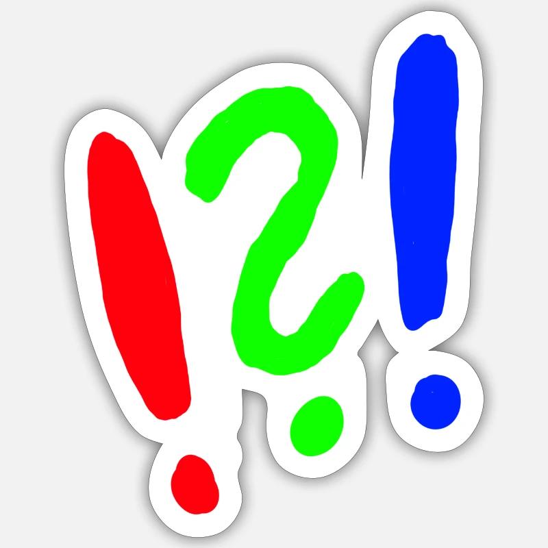 Exclamation mark/question mark comic style Sticker size S (10 x 10 cm)