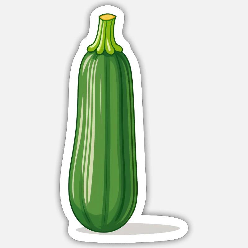 Zucchini - Sticker Größe S (10 x 10 cm) - Mattweiß