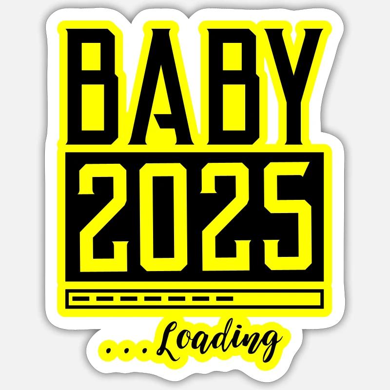 Baby 2025 Loading Babyshower Sticker Größe S (10 x 10 cm)