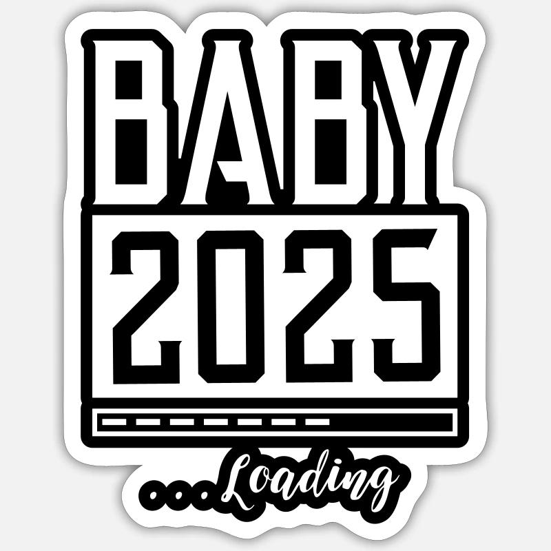 Baby 2025 Loading Babyshower Sticker Größe S (10 x 10 cm)