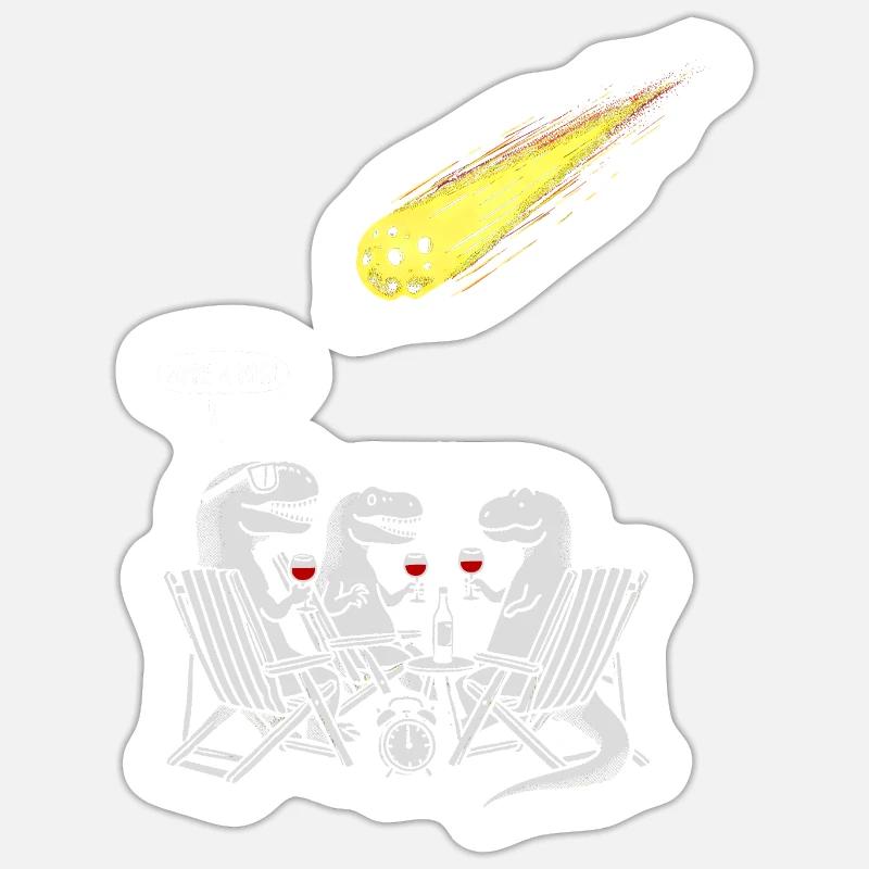 Dinosaur Dinner Party with Shooting Comet Sticker size S (10 x 10 cm)