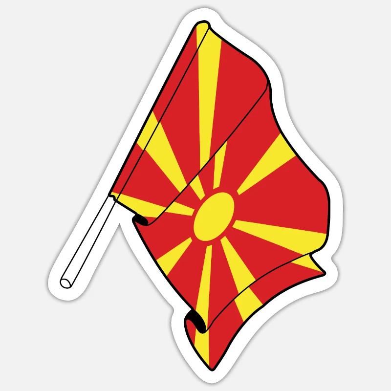 Drapeau Macédoine du Nord Sticker taille S (10 x 10 cm)