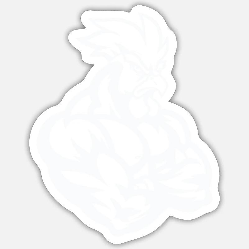 Rooster Comic - Sticker size S (10 x 10 cm) - white matte