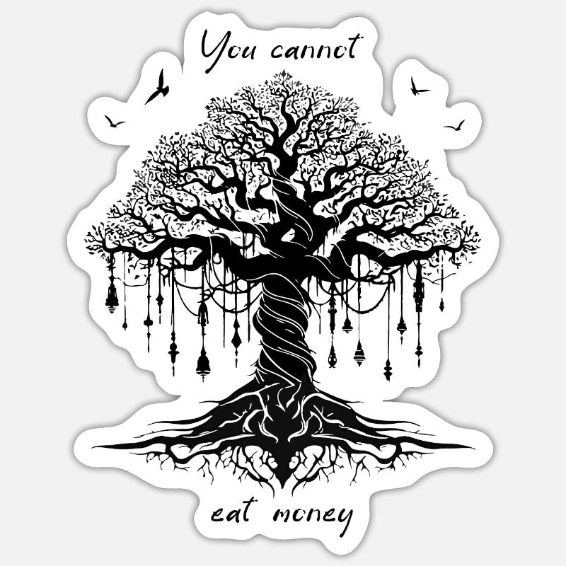 arbre - Sticker taille S (10 x 10 cm) - blanc mat