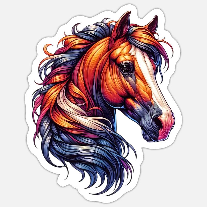 Pferd - Sticker Größe S (10 x 10 cm) - Mattweiß