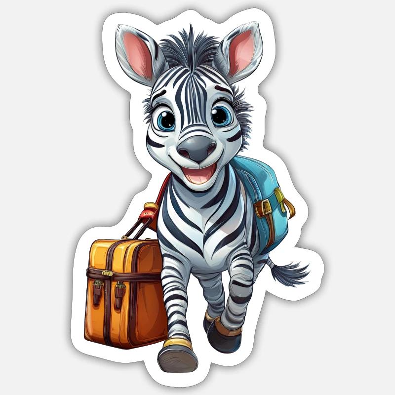 A zebra goes Sticker size S (10 x 10 cm)