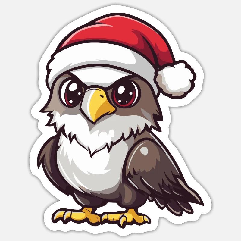 Aigle Noël Noël - Sticker taille S (10 x 10 cm) - blanc mat