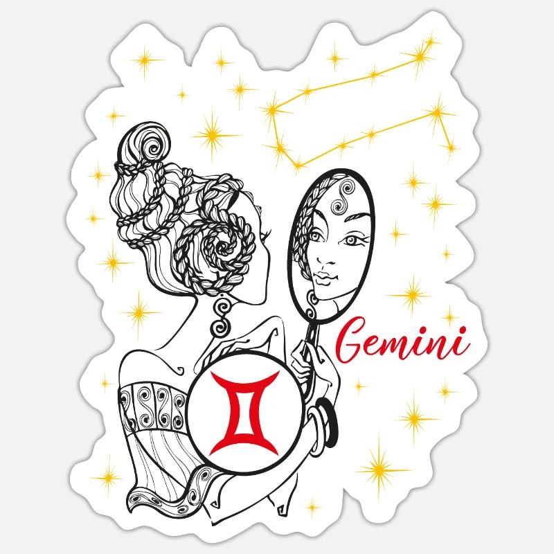 Gemini - Sticker taille S (10 x 10 cm) - blanc mat