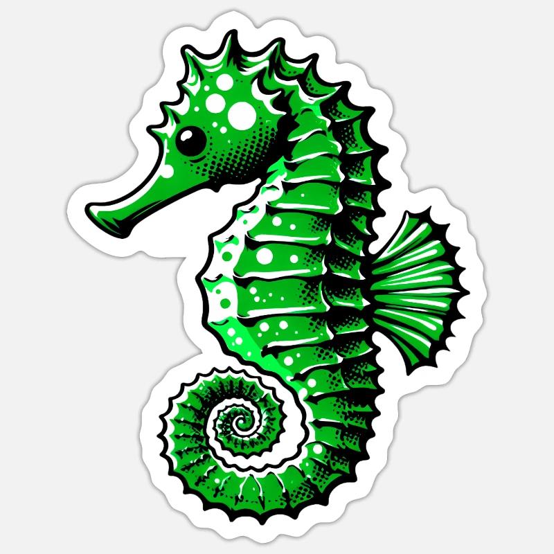 Seepferdchen - Sticker Größe S (10 x 10 cm) - Mattweiß