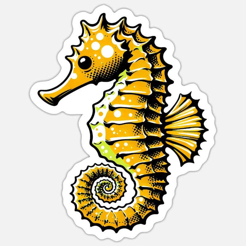 Hippocampe Sticker taille S (10 x 10 cm)