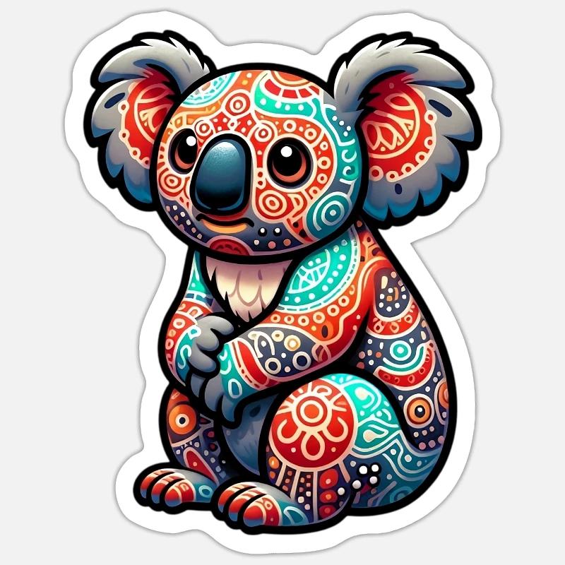 Koala - Sticker taille S (10 x 10 cm) - blanc mat