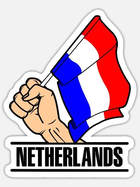 Flagge Niederlande erster Text NIEDERLANDE - Sticker Größe S (10 x 10 cm) - Mattweiß