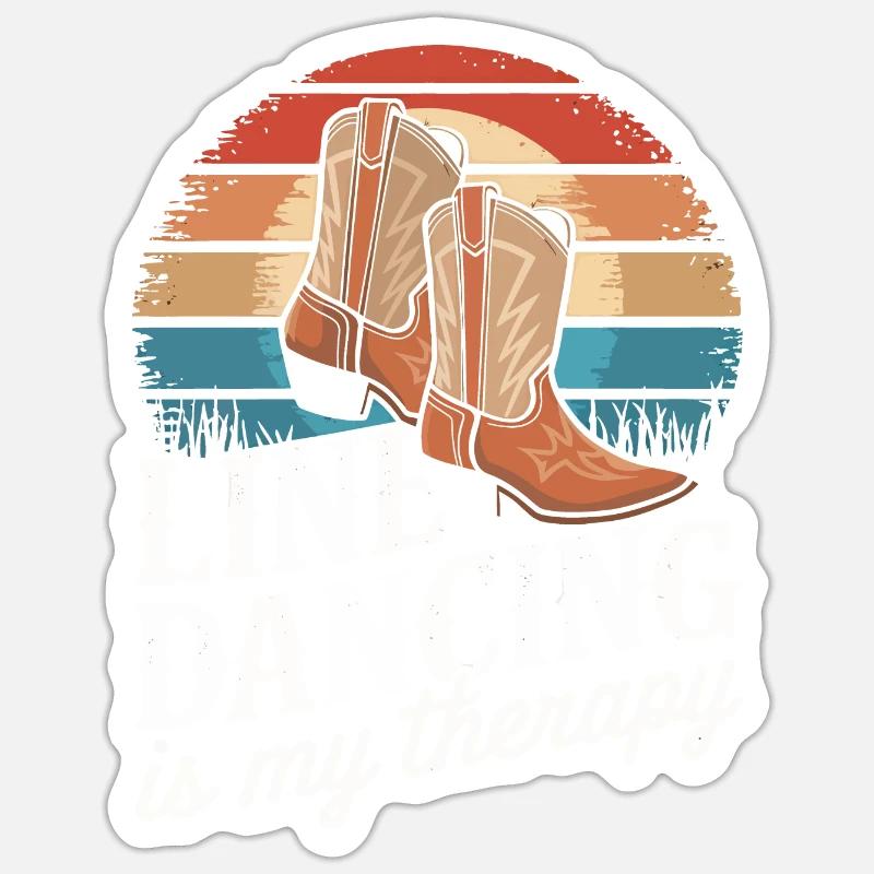 Danse en ligne Danseurs - Sticker taille S (10 x 10 cm) - blanc mat