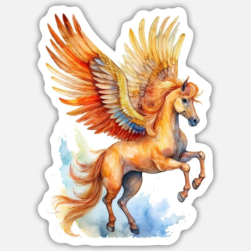 Pégase - Sticker taille S (10 x 10 cm) - blanc mat