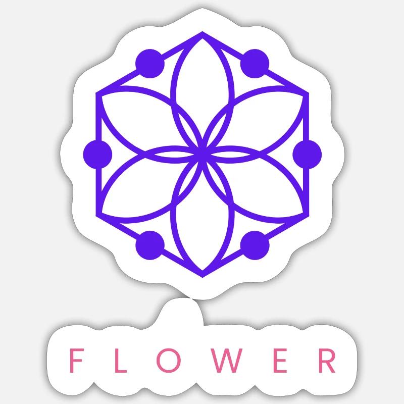 Fleur - Sticker taille S (10 x 10 cm) - blanc mat