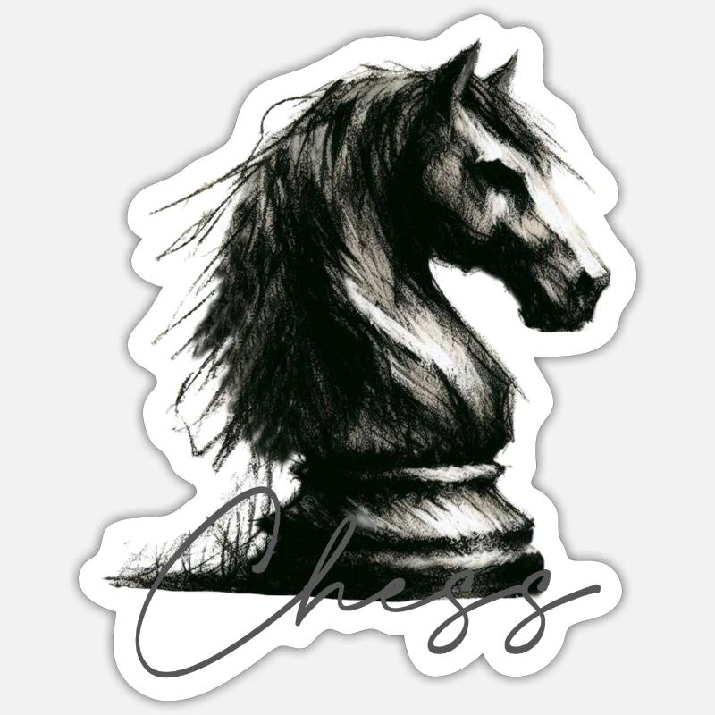 Chess - Sticker size S (10 x 10 cm) - white matte