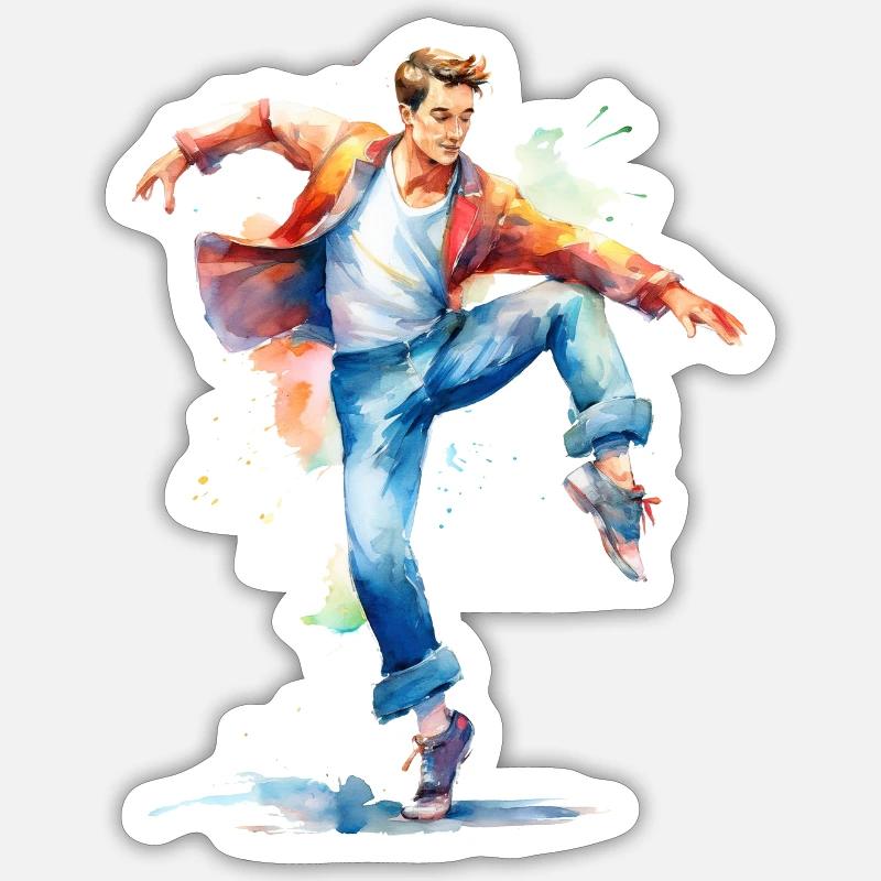 Danseur - Sticker taille S (10 x 10 cm) - blanc mat