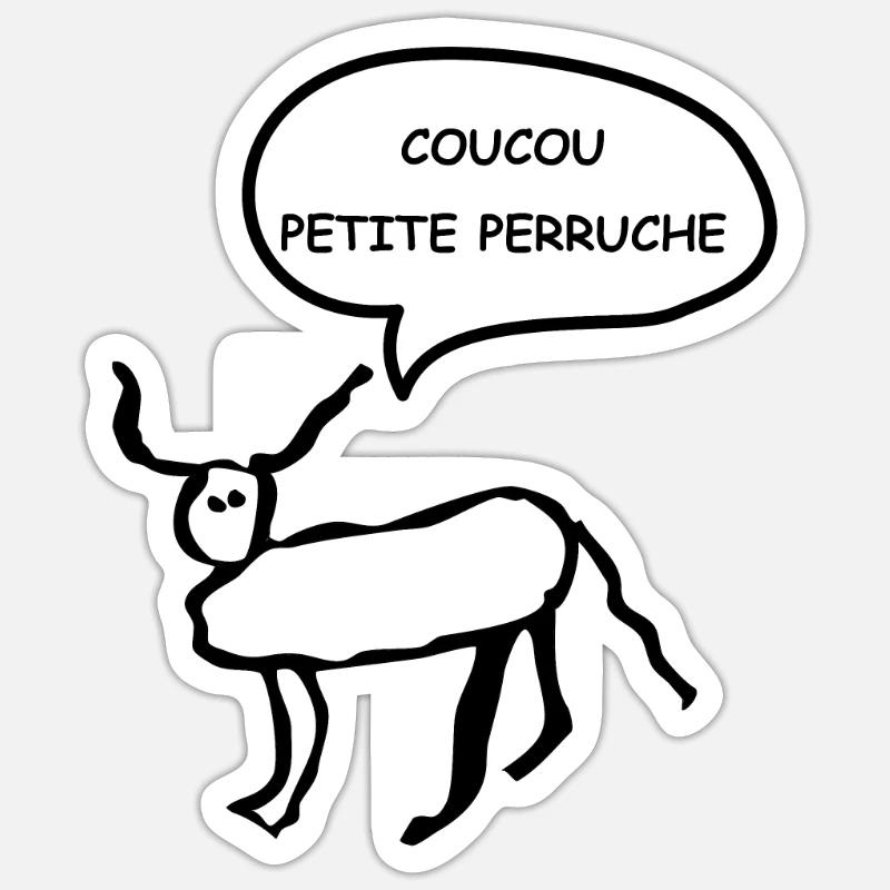 Coucou petite perruche Sticker taille S (10 x 10 cm)