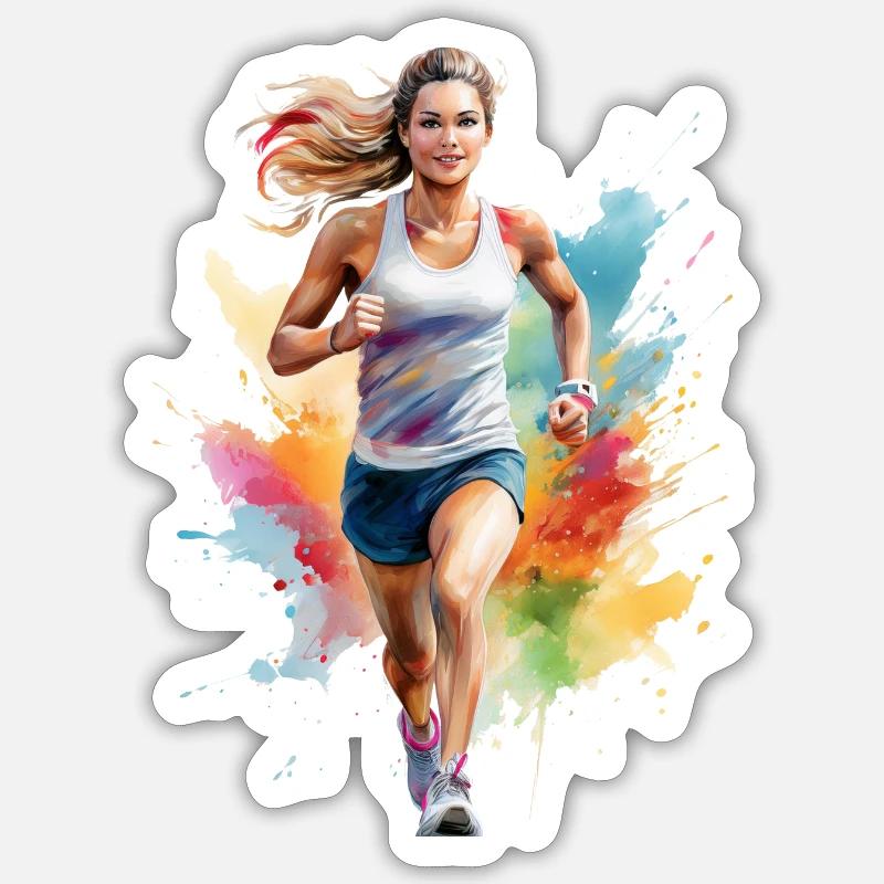 Joggerin oder Läuferin Sticker Größe S (10 x 10 cm)