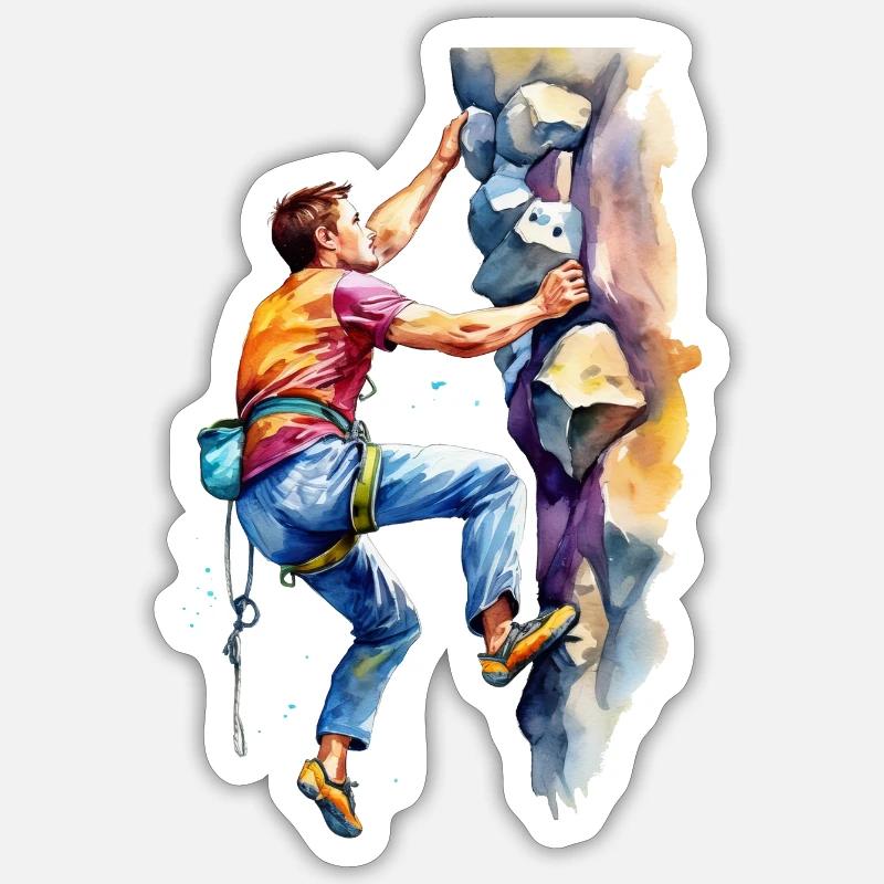 Rock climbing - Sticker size S (10 x 10 cm) - white matte