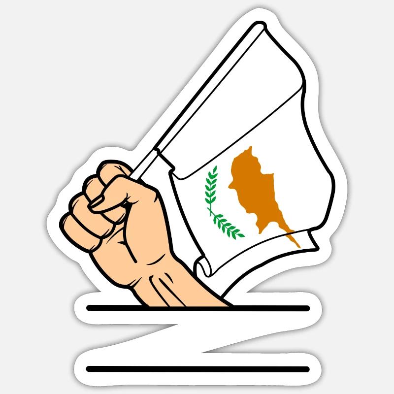 Flag Chypre premier espace de texte Sticker taille S (10 x 10 cm)