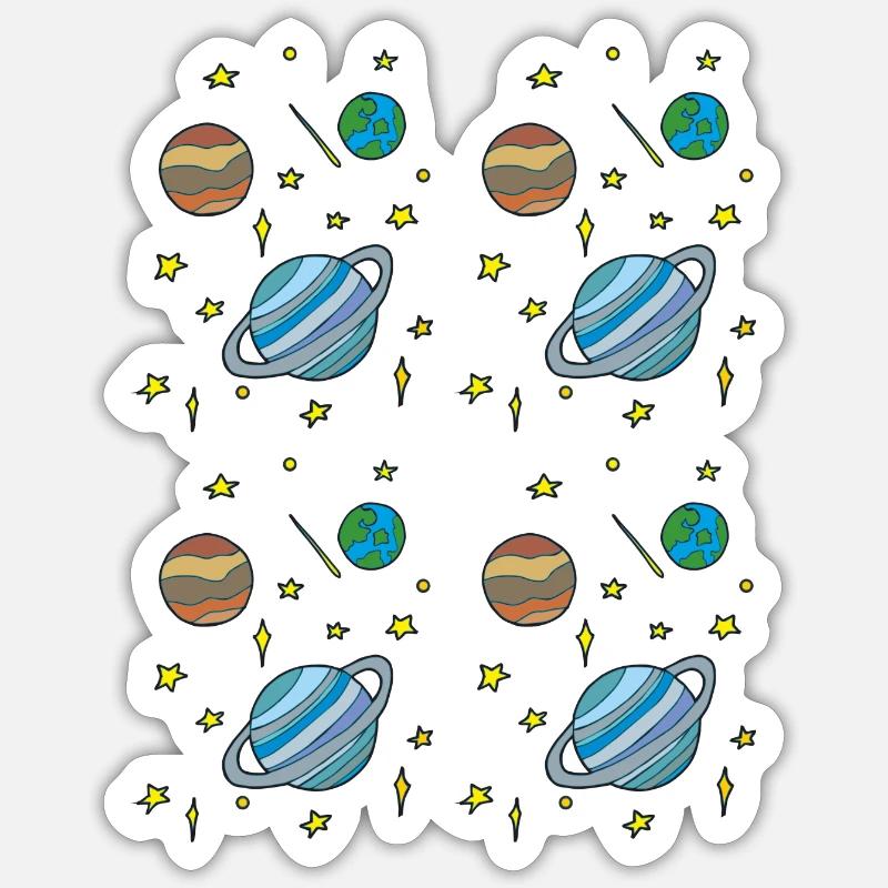 PLANETARY PATTERN - Sticker size S (10 x 10 cm) - white matte