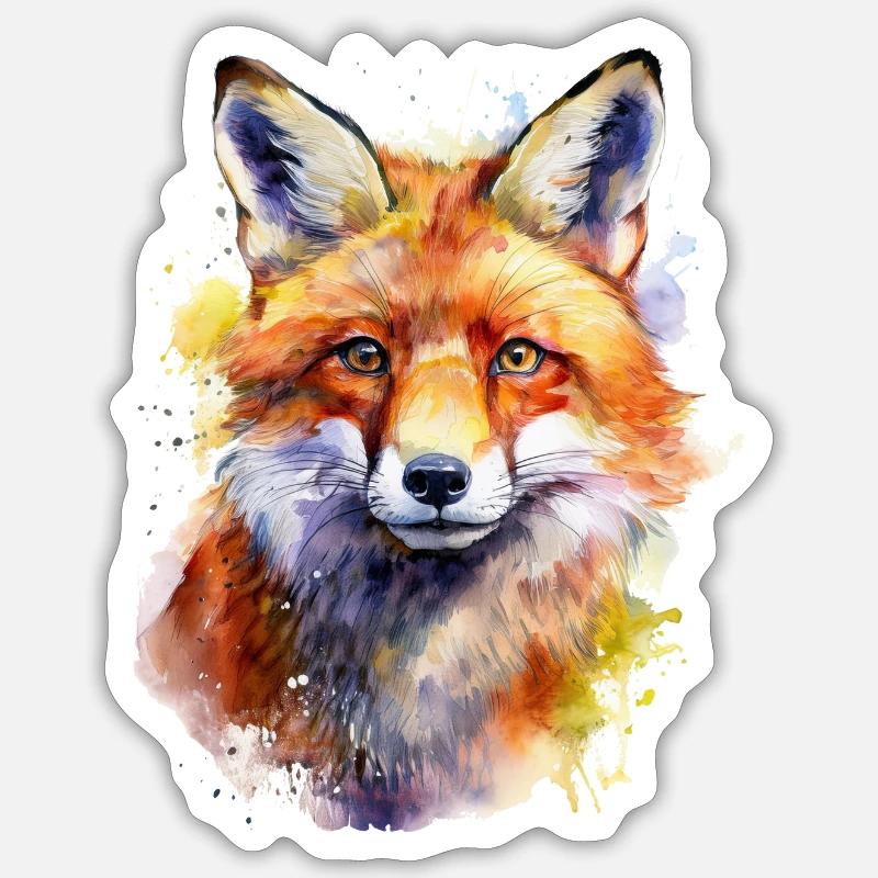 Fuchs - Sticker Größe S (10 x 10 cm) - Mattweiß