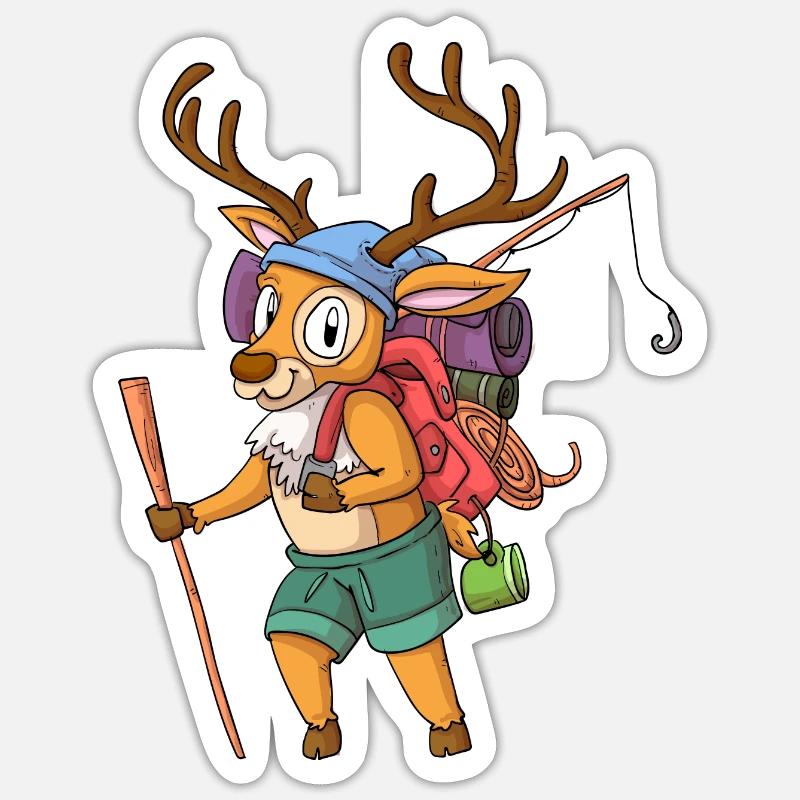 Cerf errant / Cerf errant - Sticker taille S (10 x 10 cm) - blanc mat