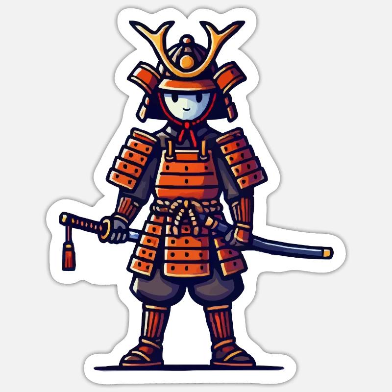 Samurai Comic - Sticker size S (10 x 10 cm) - white matte