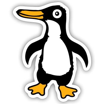 Pingouin mignon bébé enfant bambin heureux cool - Sticker taille S (10 x 10 cm) - blanc mat - Devant