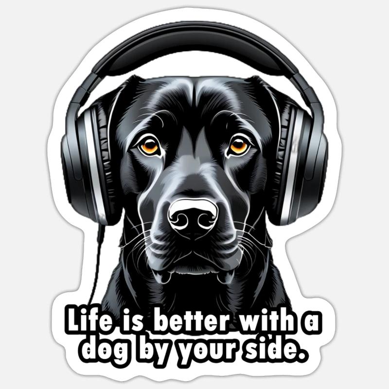 Drôle noir Chien Citations - Sticker taille S (10 x 10 cm) - blanc mat