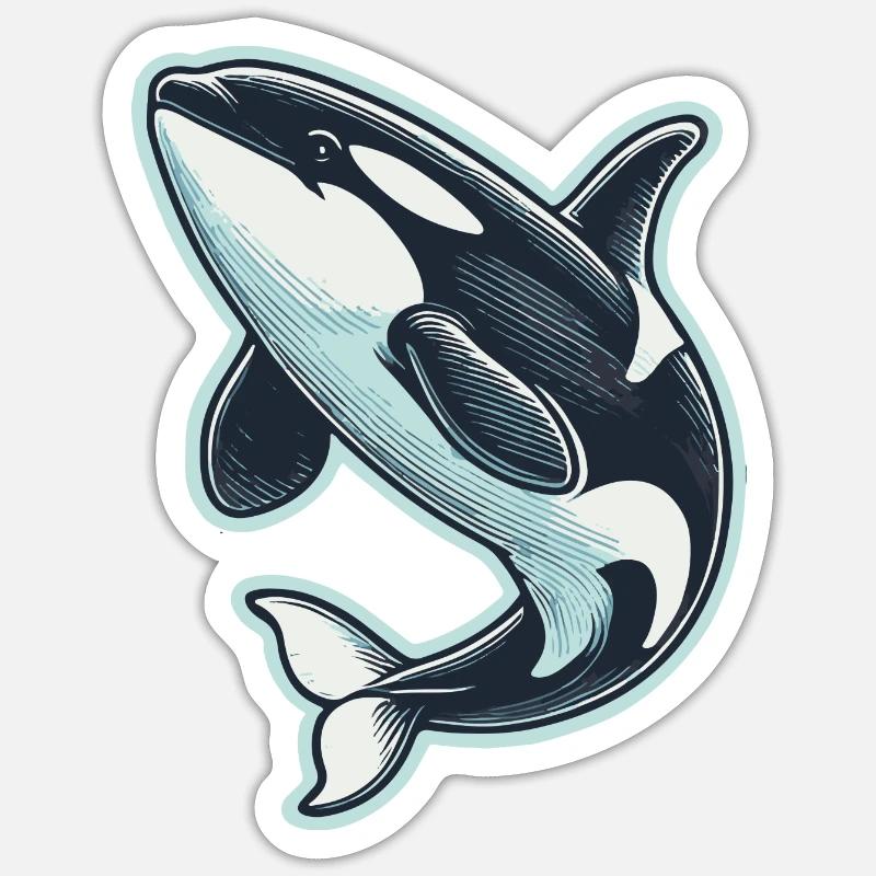 Orca - Sticker Größe S (10 x 10 cm) - Mattweiß