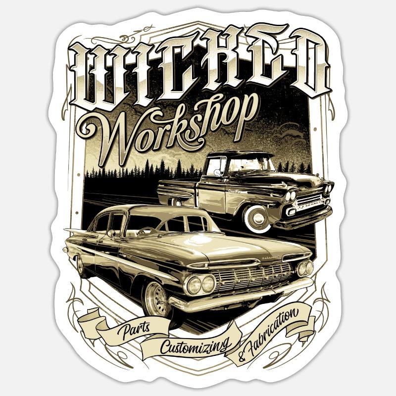 50s Rules WickedWorkshop Sticker size S (10 x 10 cm)
