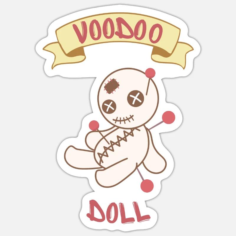 voodoo voodoo voodoo doll - Sticker size S (10 x 10 cm) - white matte