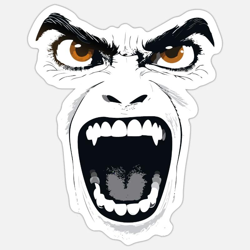 Scary Vampire Face - Sticker size S (10 x 10 cm) - white matte