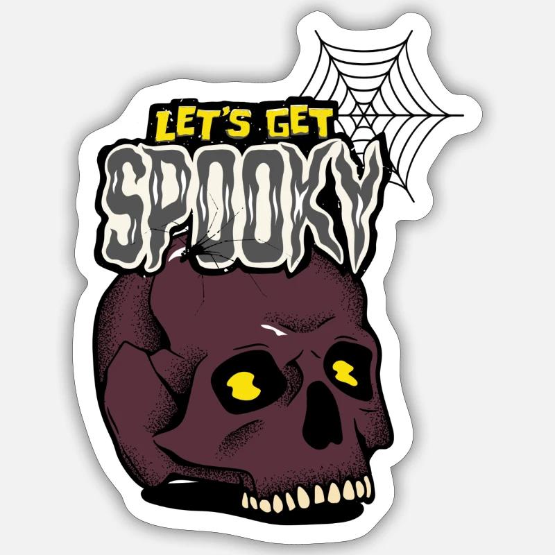 let`s get Spooky - Sticker Größe S (10 x 10 cm) - Mattweiß